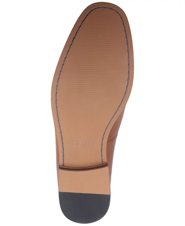 Bar III Men's Benjiee Leather Slip-On Tassel Loafers  Burnt Copper Leather Size 12