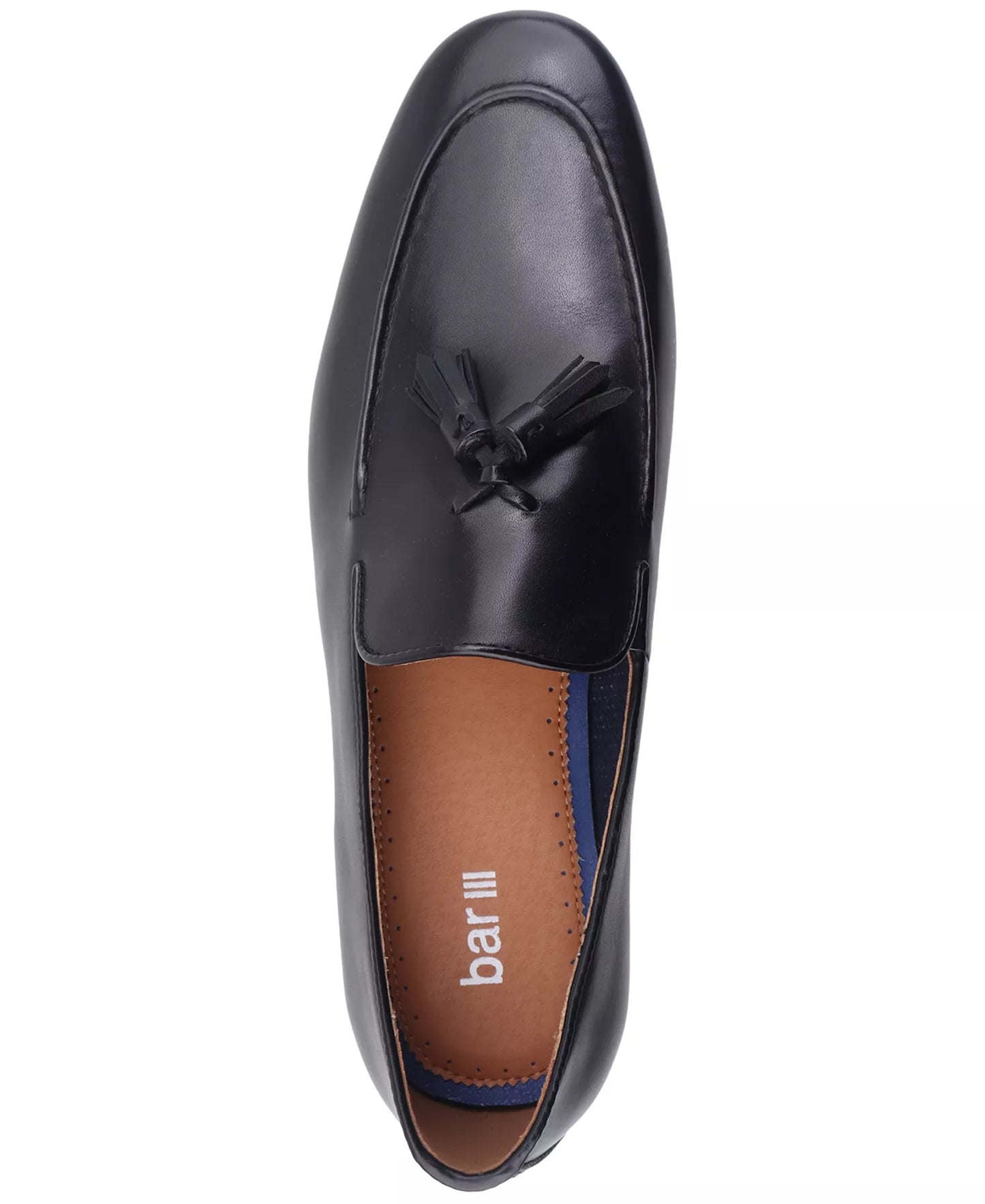 Bar III Men's Benjiee Leather Slip-On Tassel Loafers  Black  Size 8.5