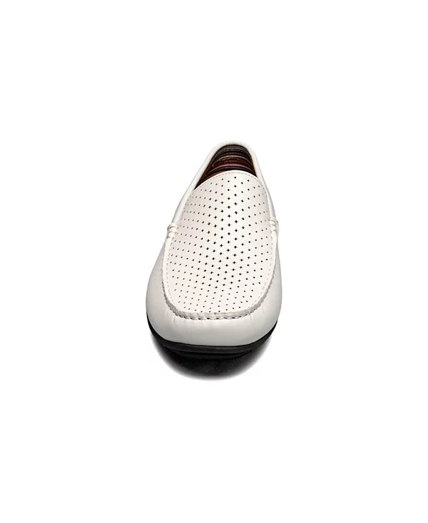 Stacy Adams Men's Conroy Perfed Slip On Shoe  White Size 9