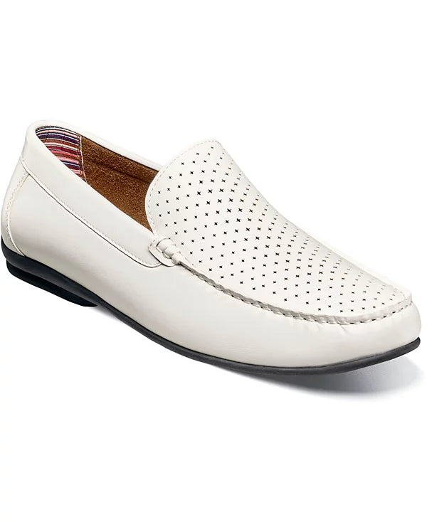 Stacy Adams Men's Conroy Perfed Slip On Shoe  White Size 9