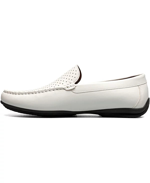 Stacy Adams Men's Conroy Perfed Slip On Shoe  White Size 9