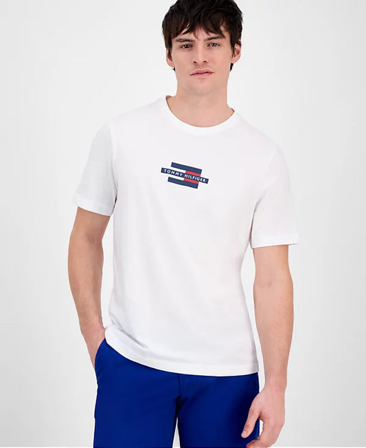 Tommy Hilfiger Men's Flag Logo Box T-Shirt  White Size XL