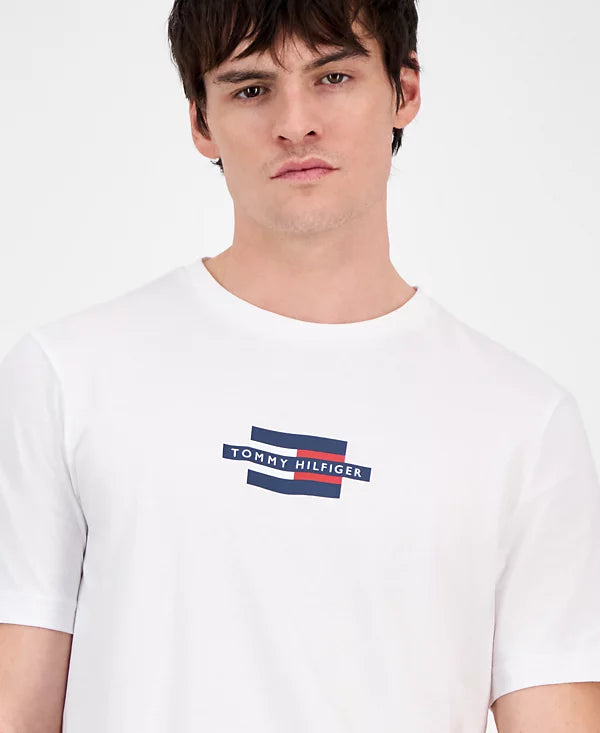 Tommy Hilfiger Men's Flag Logo Box T-Shirt  White Size XL