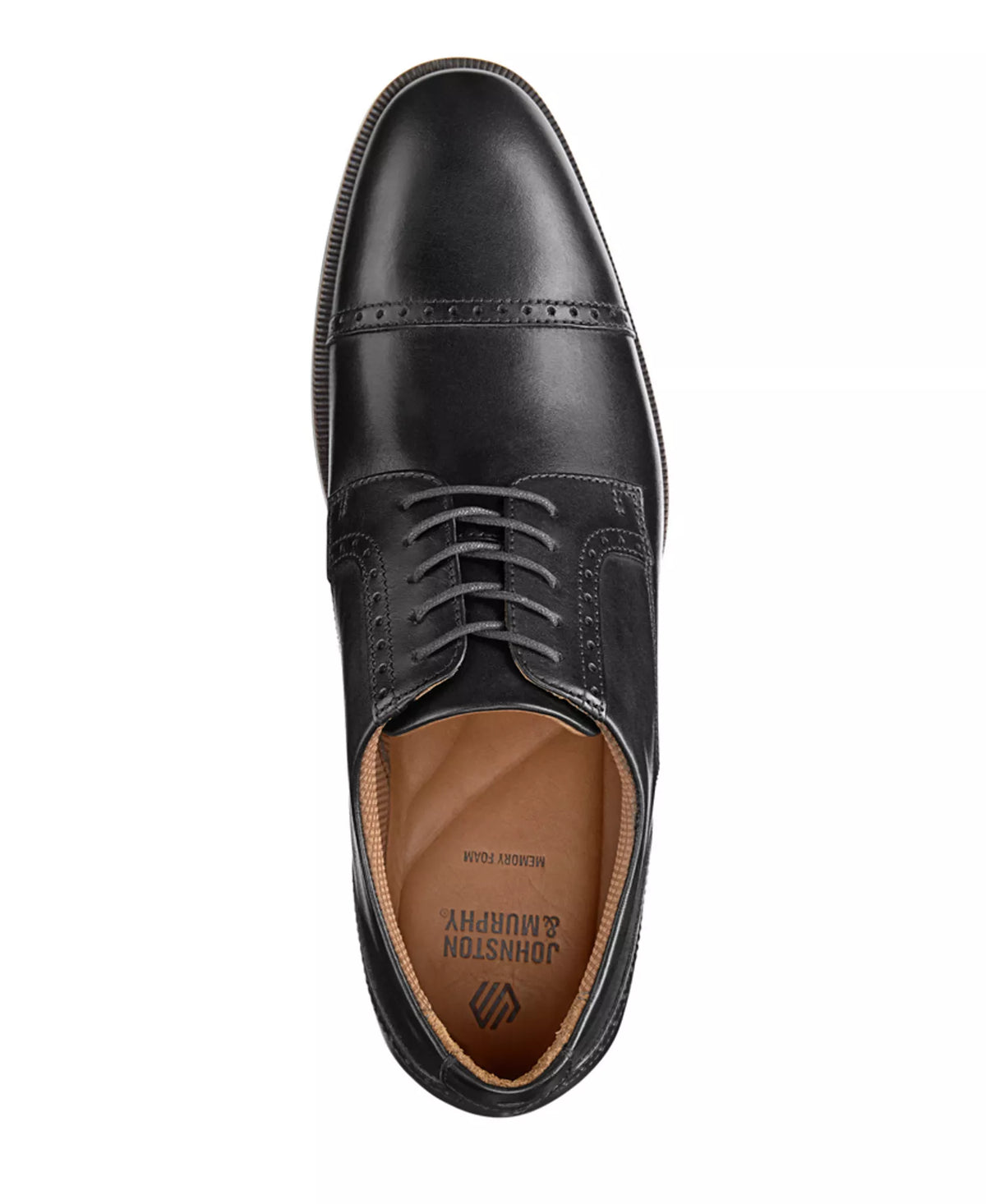 Johnston & Murphy Men's Reeve Cap Toe Dress Shoes  Black Full Grain Size 8.5