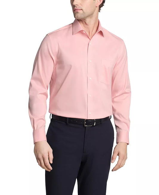 Van Heusen Men's Regular Fit Ultra Wrinkle Free Spread Collar Dress Shirt  Coral 15/15.5 34/35