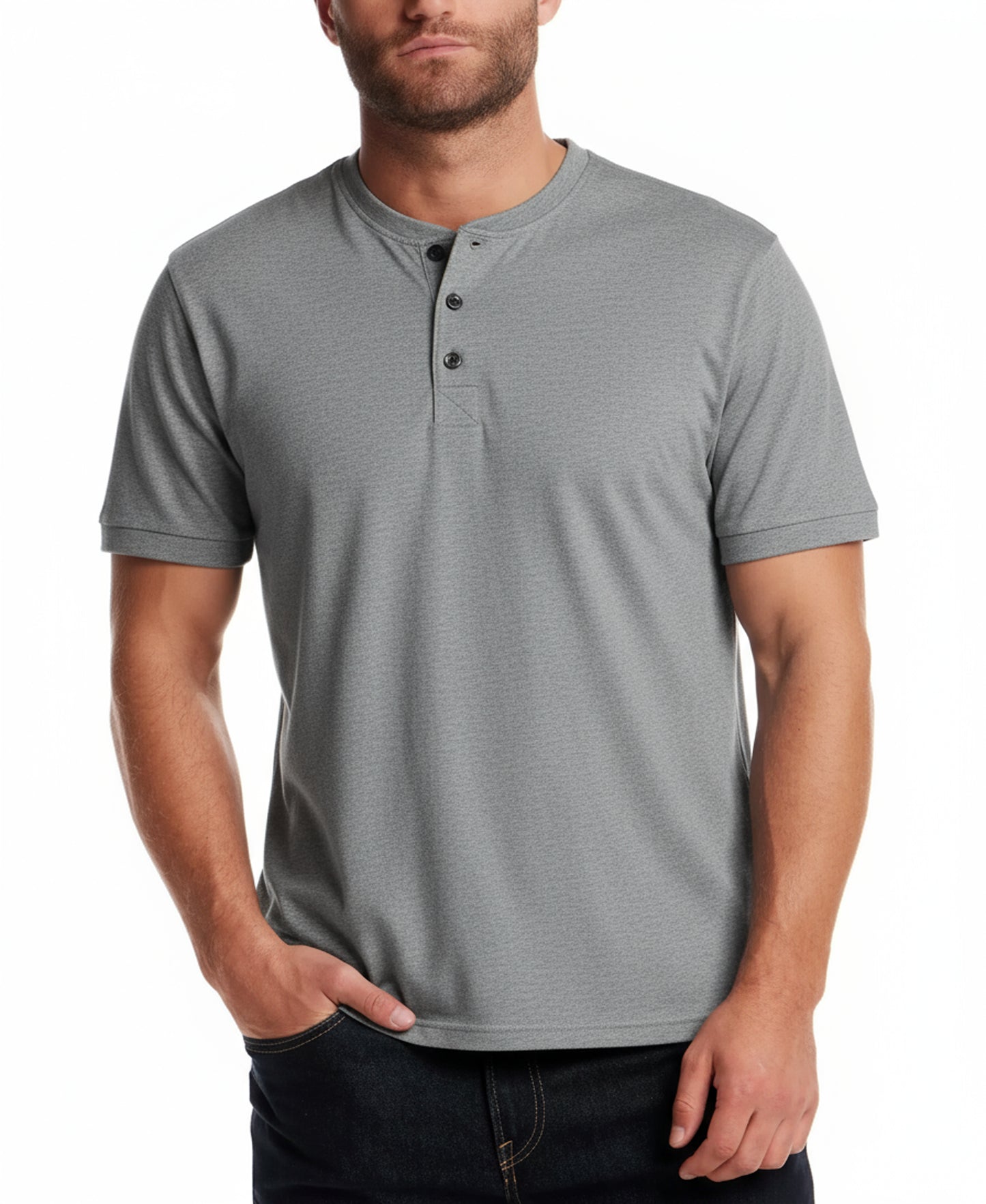 Weatherproof Vintage Men's Regular-Fit Micro-Stripe Henley Shirt  Sea Spray Size L