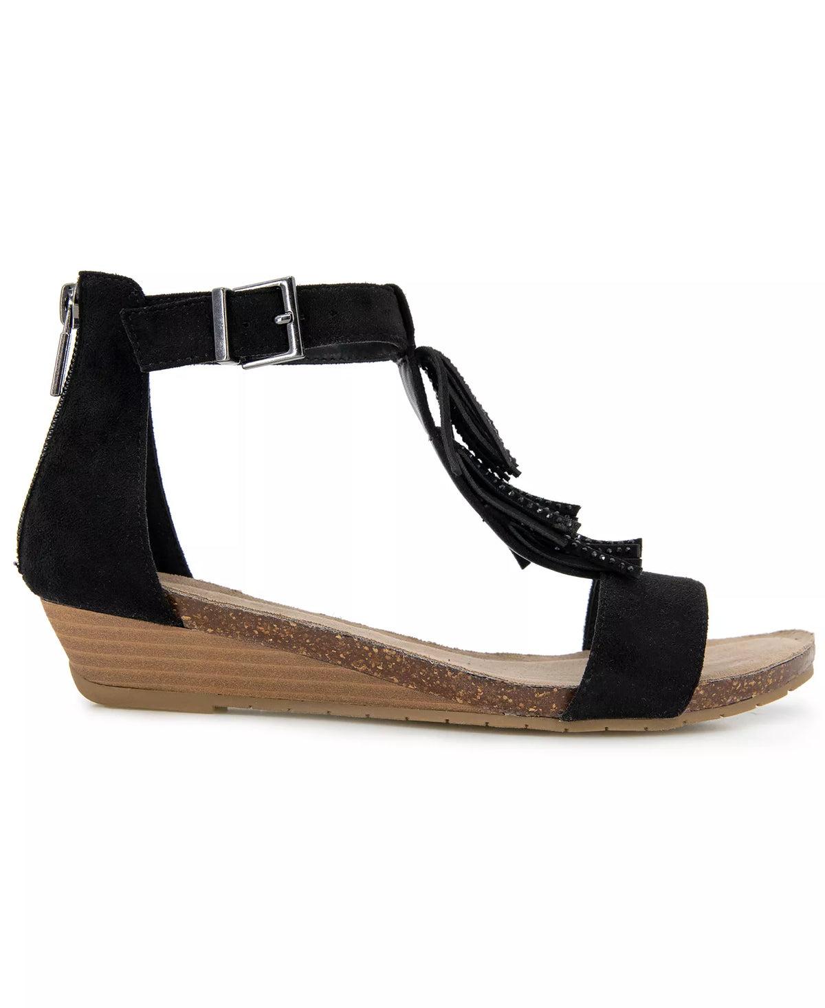 Kenneth Cole Reaction Women's Glytoni Almond Toe Wedge Sandals  Black Size 8.5