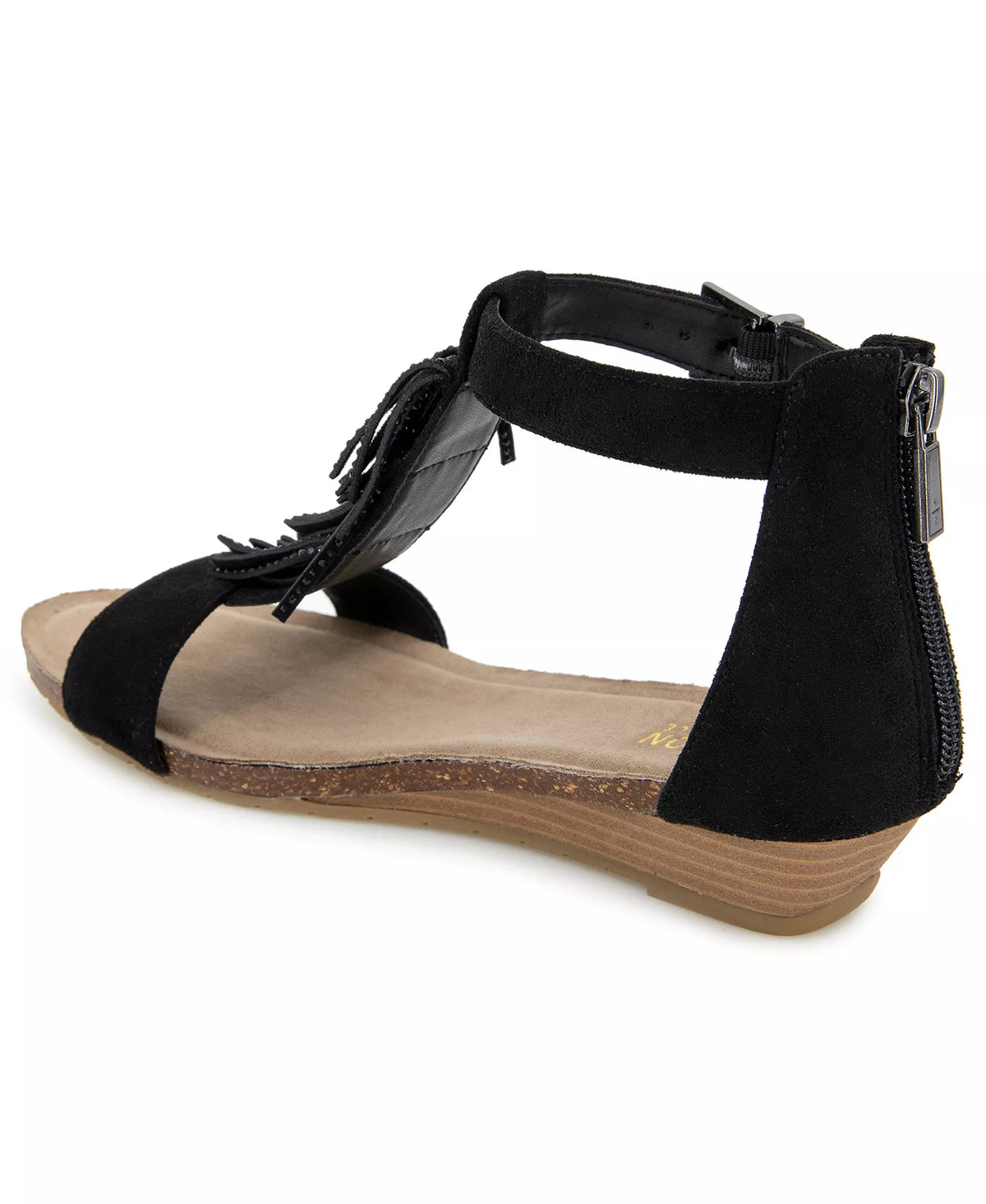 Kenneth Cole Reaction Women's Glytoni Almond Toe Wedge Sandals  Black Size 8.5