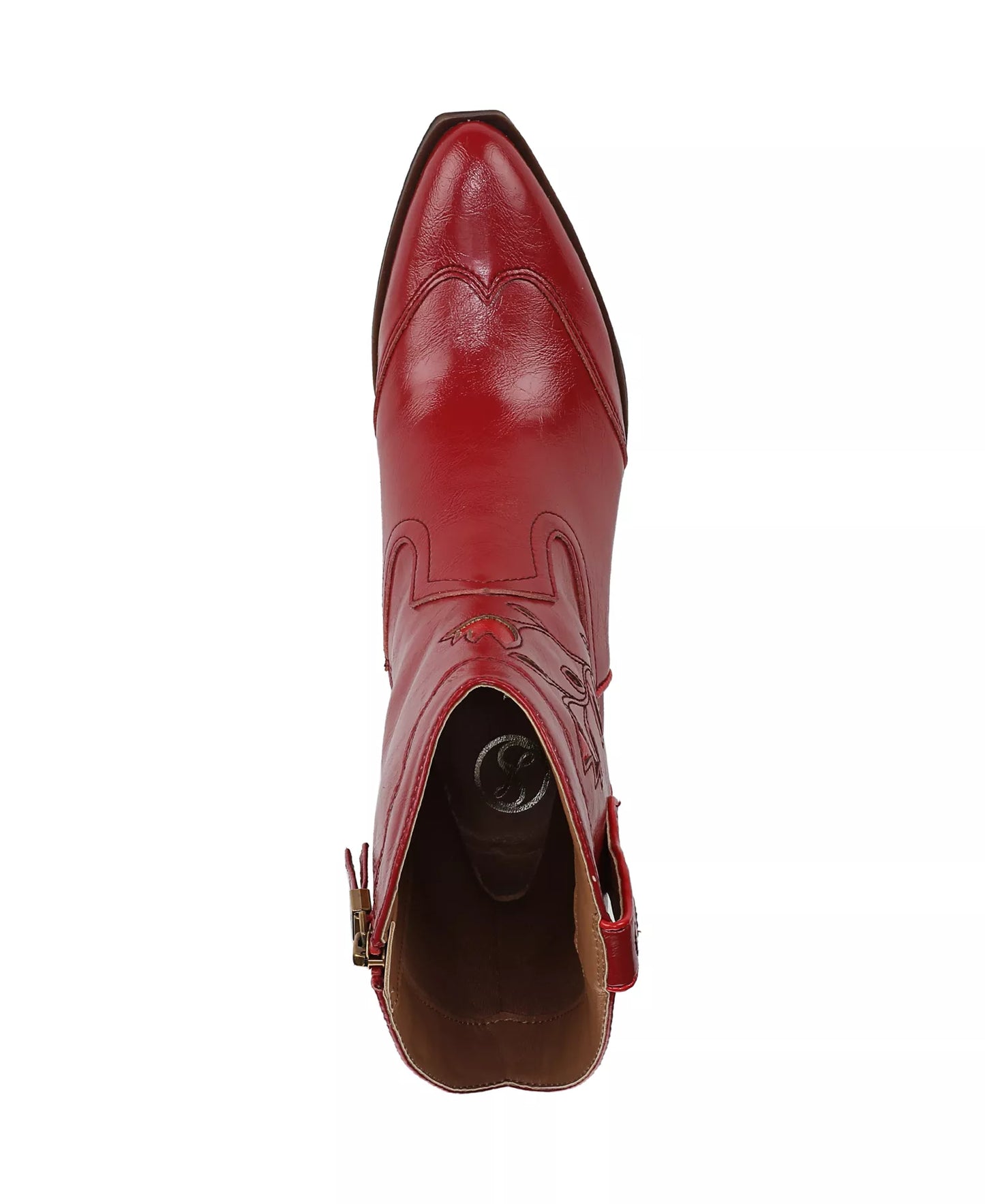 Sam & Libby Women's Flash Block Heel Western Booties  Red Size 6