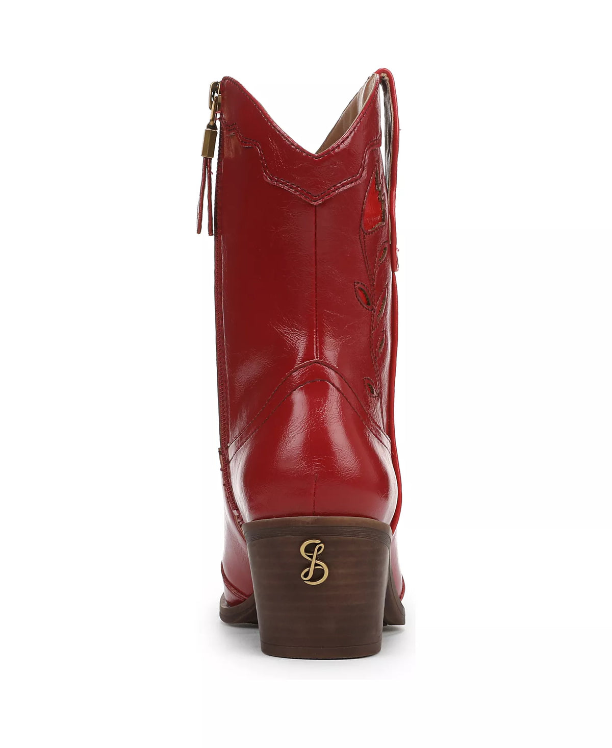 Sam & Libby Women's Flash Block Heel Western Booties  Red Size 6