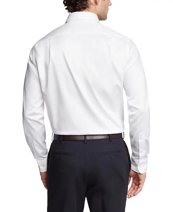 Tommy Hilfiger Men's Slim Fit Stretch Twill Dress Shirt  White Size L 16.5 34/35