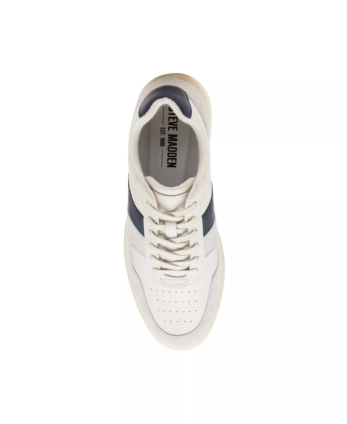 Steve Madden Men's Earnest Fashion Sneaker  White/Blue Size 9