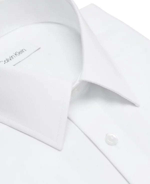 Calvin Klein Men's Stretch Slim Fit Dress Shirt  White 16 34/35