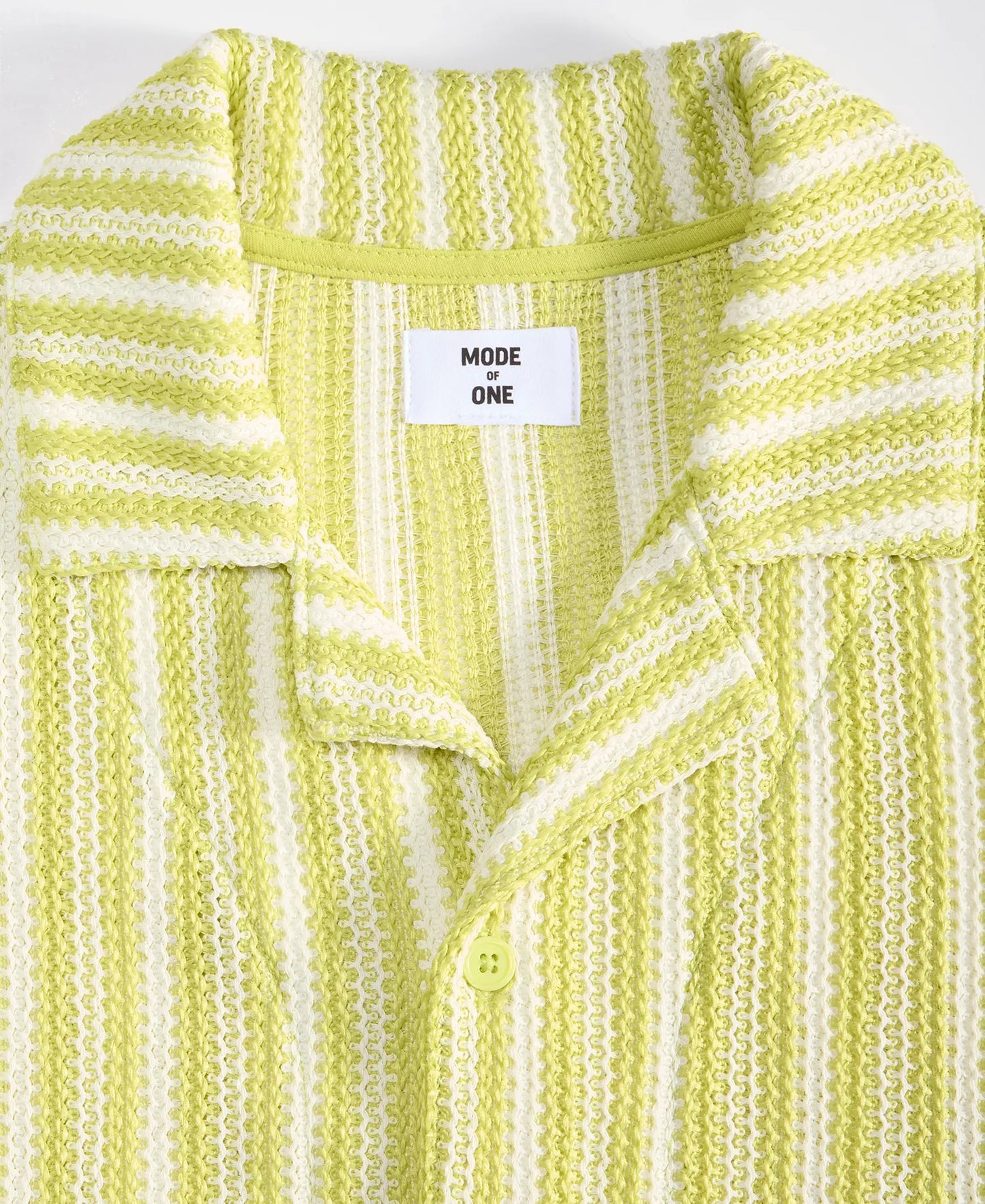 Mode of One Men's Vertical-Stripe Camp Collar Shirt  Harvest Pear Size 2XL