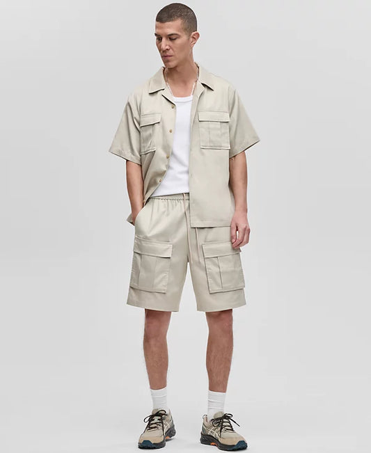 Mode of One Men's Multi-Pocket Shorts  Dark Ecru Size XL