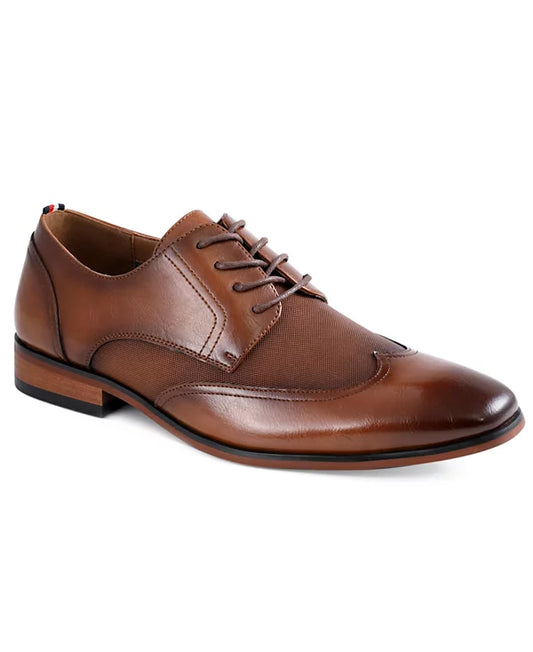 Tommy Hilfiger Men's Sagent Wingtip Dress Oxfords  Medium Brown Size 11