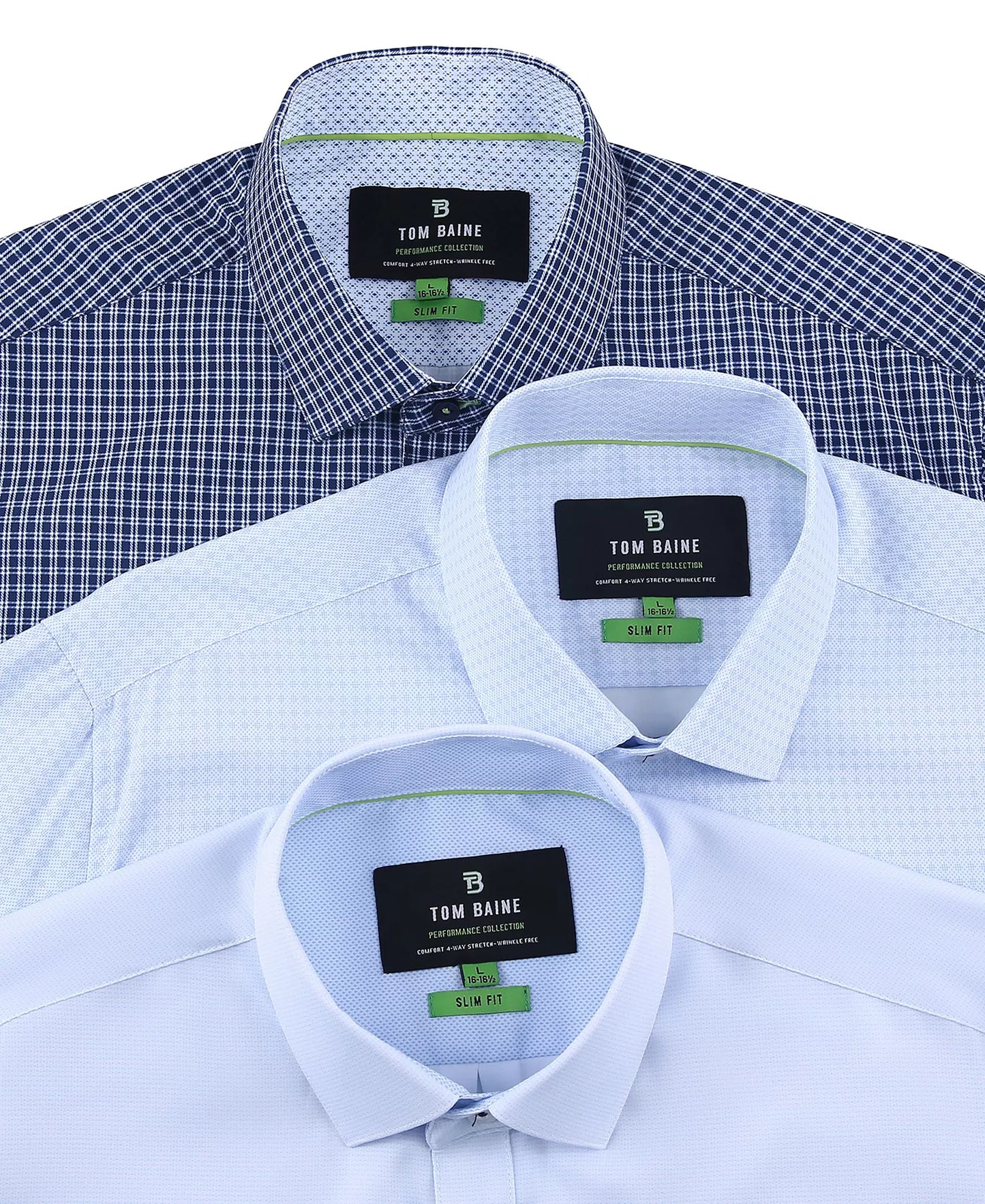 Tom Baine Men's Stretch Geo Print Button Down Dress Shirt  Blue Pattern Size S