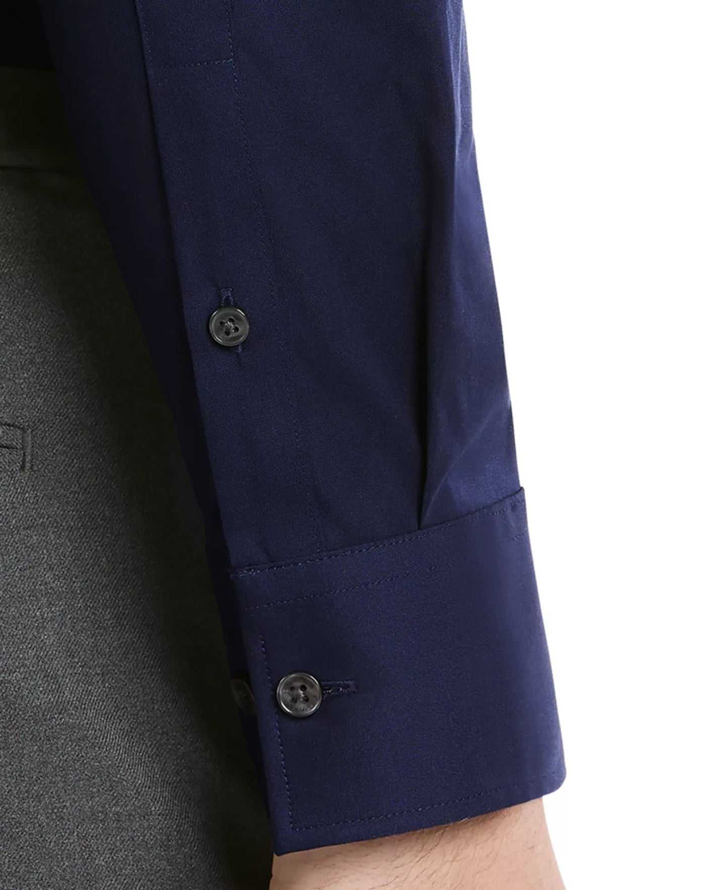 Calvin Klein Men's Refined Cotton Stretch Regular Fit Dress Shirt  Navy 16.5 32/33