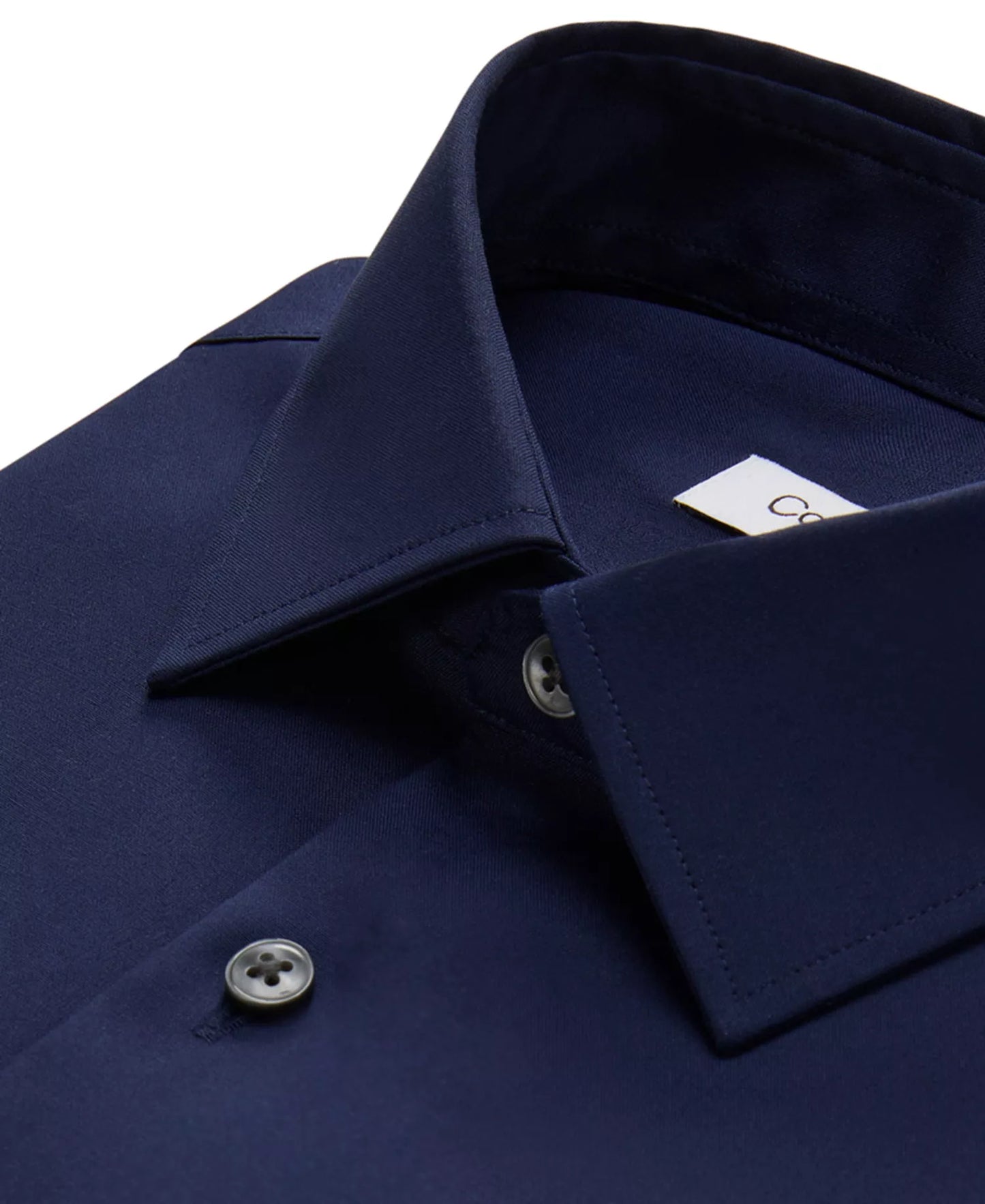Calvin Klein Men's Refined Cotton Stretch Regular Fit Dress Shirt  Navy 16.5 32/33