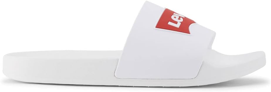 Levi's Men's Batwing-Logo Slides  White Size 10