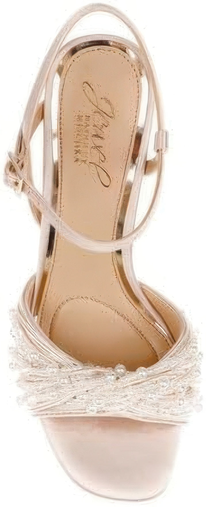 Jewel Badgley Mischka Women's Fanny Pearl Stiletto Heel Sandals  Silver Metallic Size 7.5