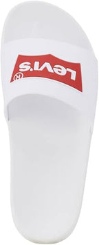 Levi's Men's Batwing-Logo Slides  White Size 9