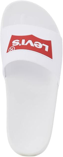 Levi's Men's Batwing-Logo Slides  White Size 9