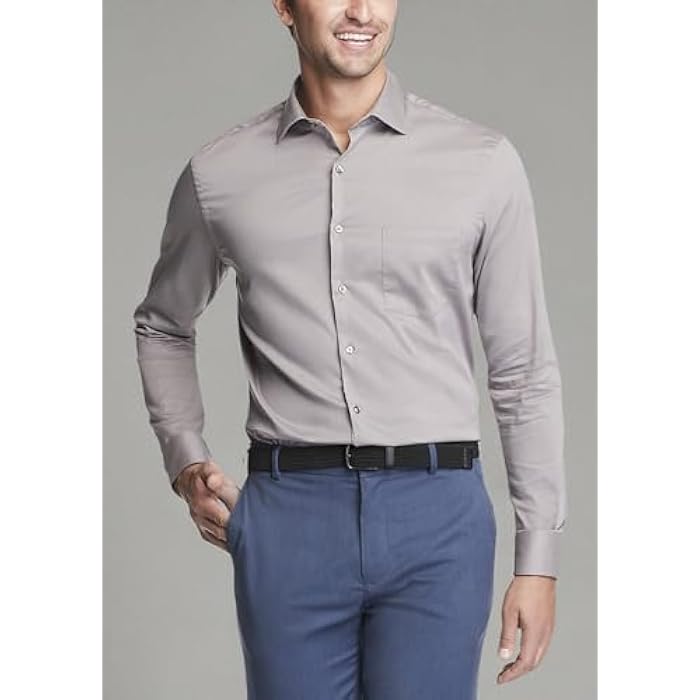 Van Heusen Men's Big&Tall Classic-Fit Dress Shirt  Steel 19 37/38