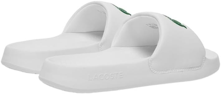 Lacoste Men's Logo Serve Slides 1.0  White/Green Size 9