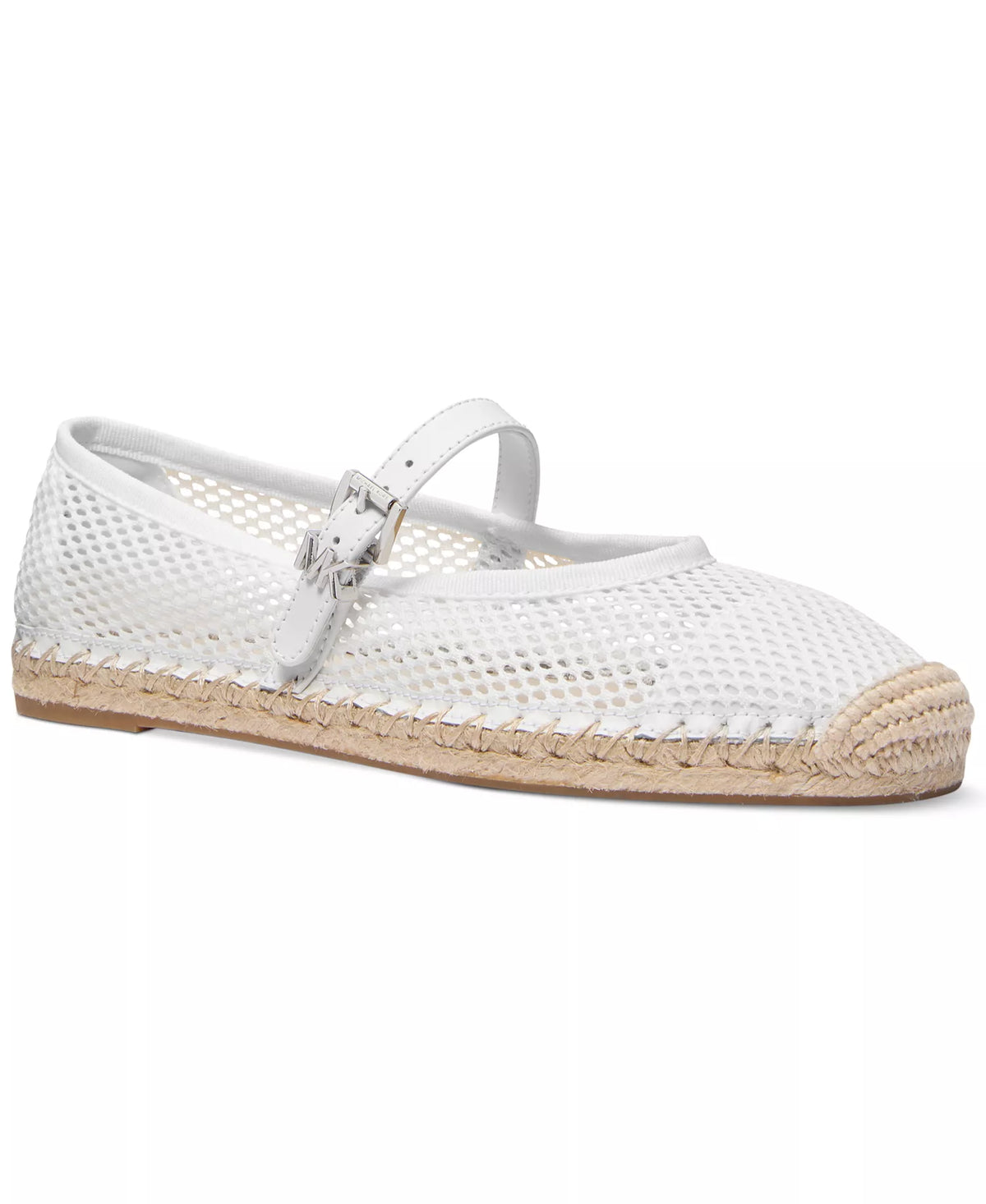 Michael Kors Women's Lynn Mesh Ballet Flats  Optic White Mesh Size 8