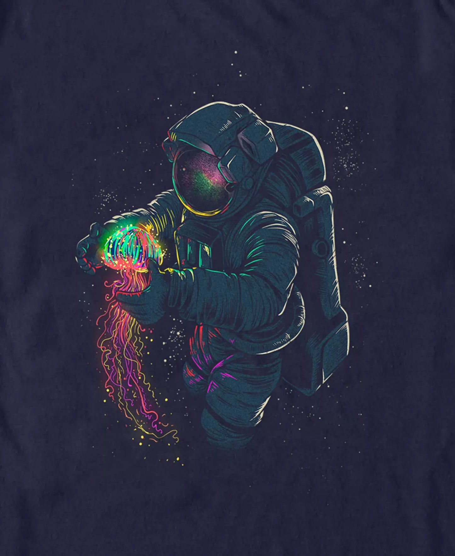 Design By Humans Men's Jelly Space Short Sleeve T-Shirt  Navy Size 3XL