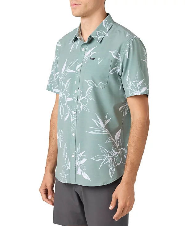 O'Neill Men's Traveler Traverse Short Sleeve Relaxed Shirt  Seagrass Size M