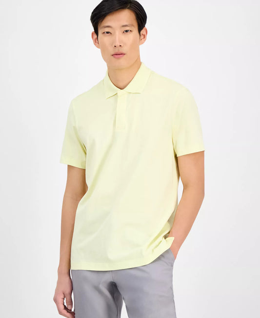 Alfani Men's Regular-Fit Mercerized Polo Shirt  Washed Yellow Size XL