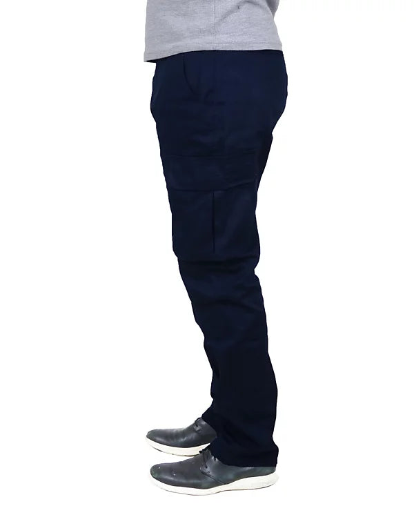 Blu Rock Men's Flex Stretch Cotton Cargo Pants  Navy Size 34