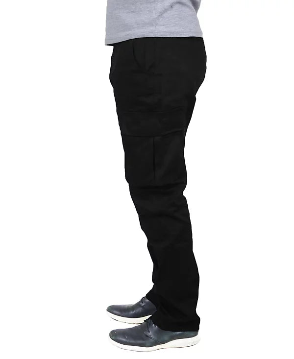 Blu Rock Men's Flex Stretch Cargo Pants  Black Size 38