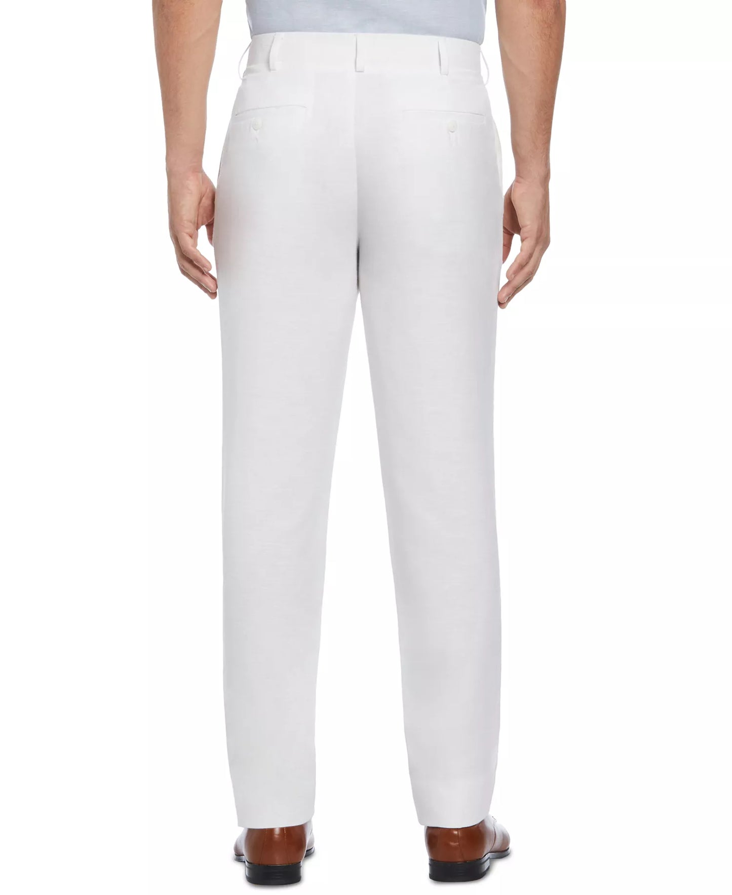 Cubavera Men's Flat Front Linen Pants  Bright White W38xL32