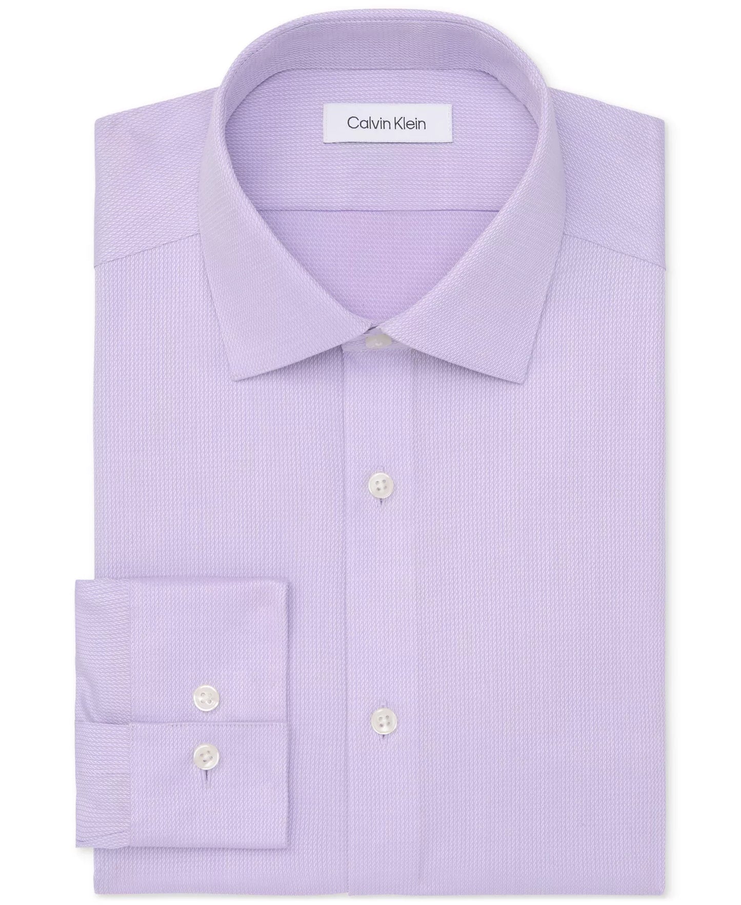 Calvin Klein STEEL+ Men's Slim-Fit Stretch Wrinkle Free Dress Shirt  Lilac 16.5 34/35