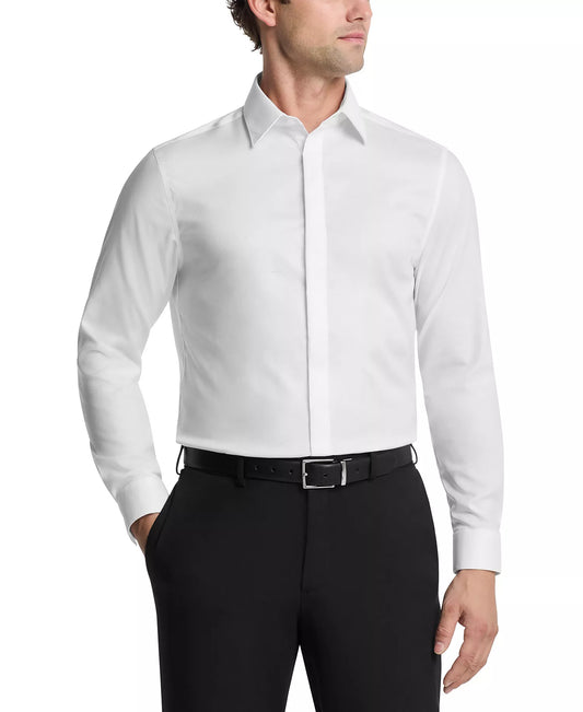 Calvin Klein STEEL+ Men's Slim-Fit Dress Shirt   White 15.5 32/33