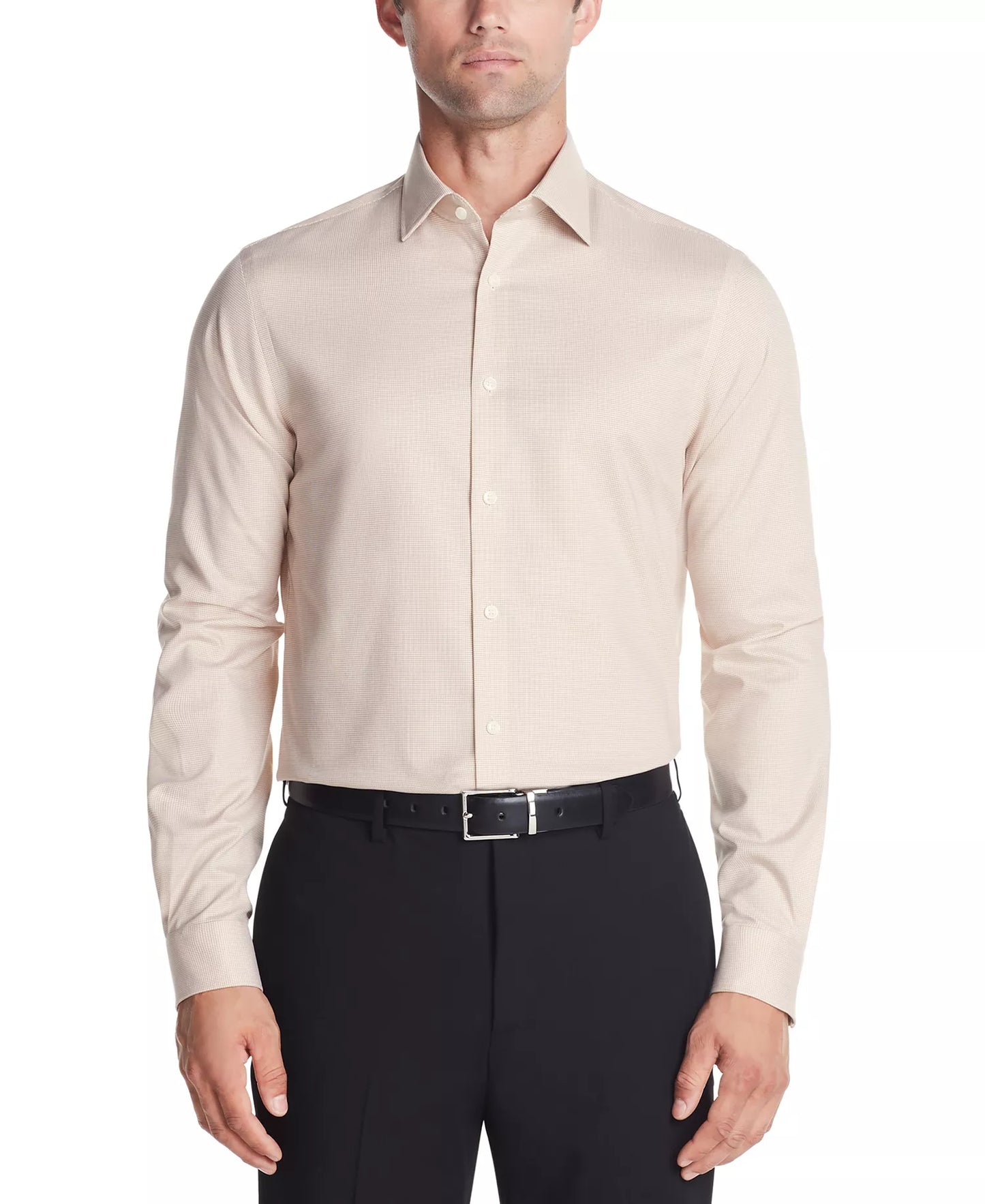 Michael Kors Men's Regular-Fit Comfort Stretch Dress Shirt  Taupe 16 34/35