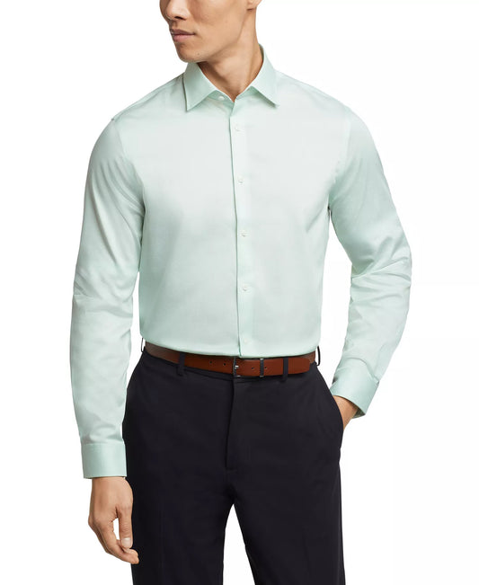 Michael Kors Men's Regular-Fit Comfort Stretch Dress Shirt  Green Frost 15.5 32/33