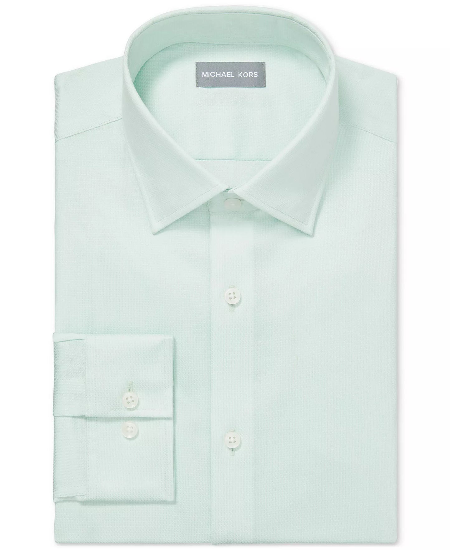 Michael Kors Men's Regular-Fit Comfort Stretch Dress Shirt  Green Frost 15.5 32/33