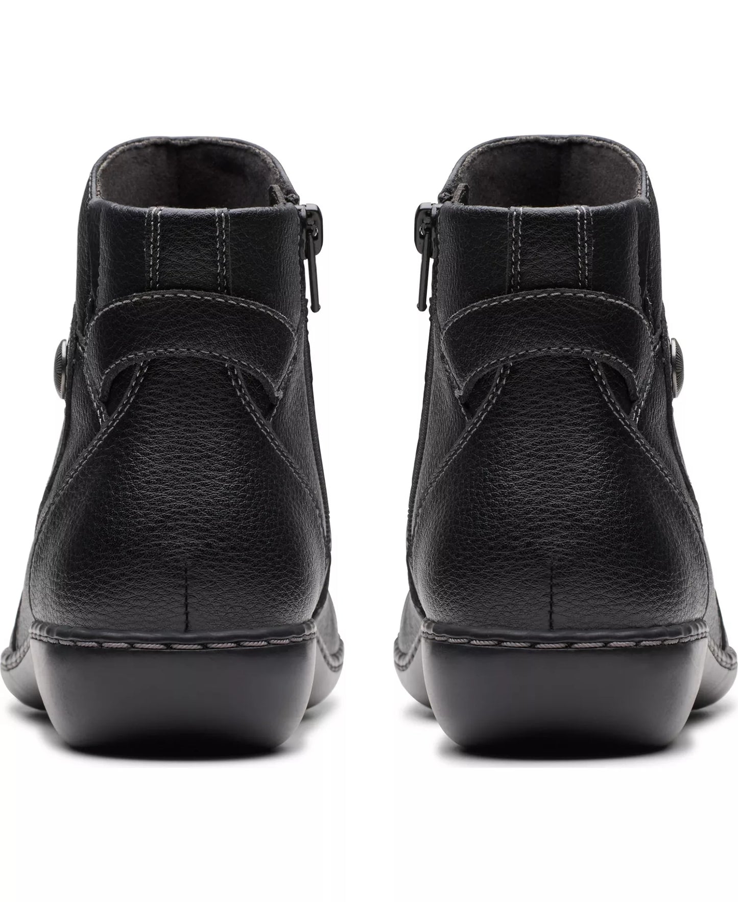 Clarks Women's Collection Ashland Mabel Flat Boots  Black Tumbled Size 7