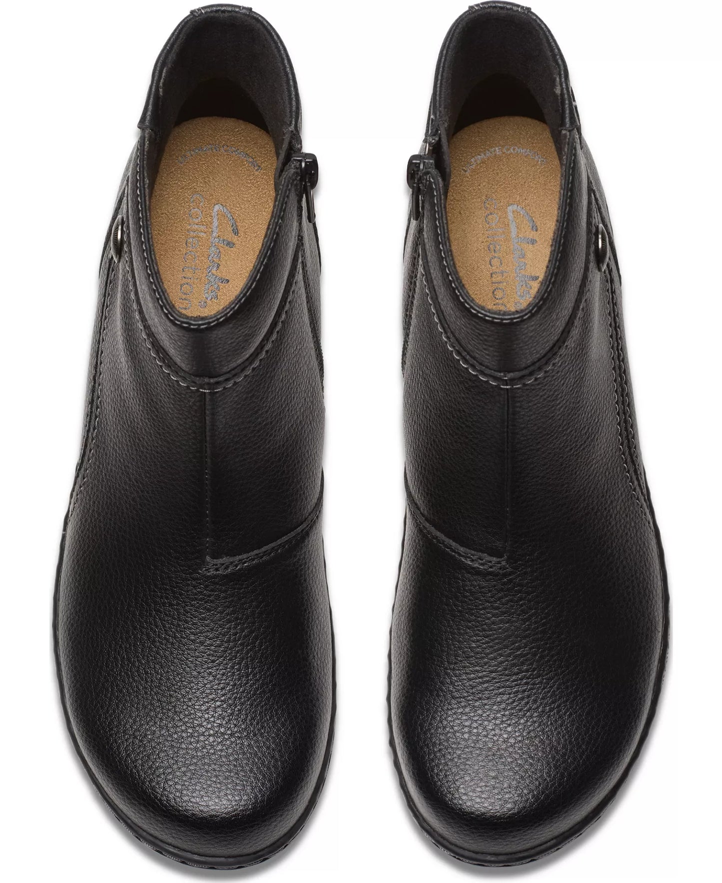 Clarks Women's Collection Ashland Mabel Flat Boots  Black Tumbled Size 7