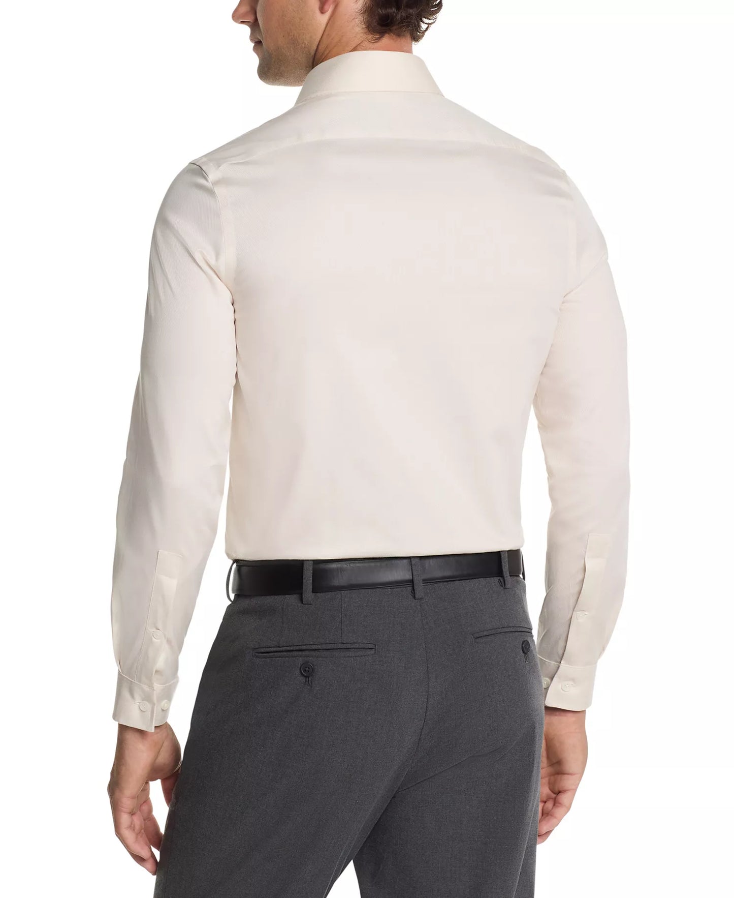 Michael Kors Men's Comfort Stretch Slim Fit Dress Shirt  Ecru 15.5 34/35