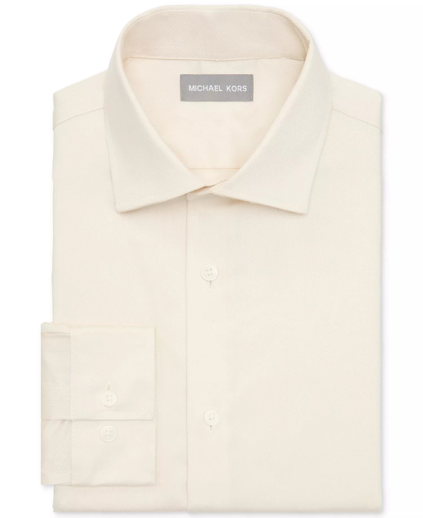 Michael Kors Men's Comfort Stretch Slim Fit Dress Shirt  Ecru 15.5 34/35