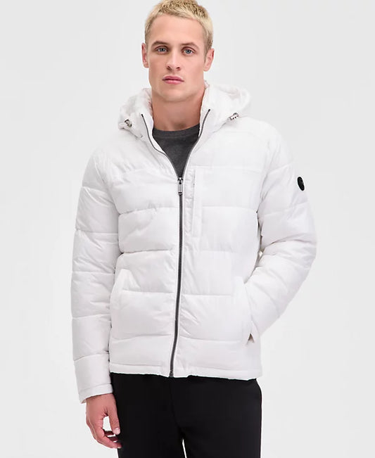 Michael Kors Men's Shine Puffer Jacket  White Size M