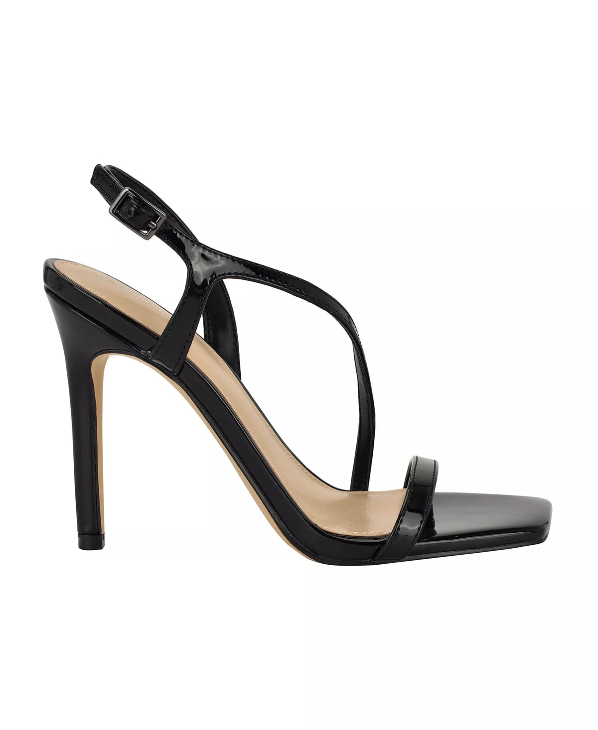 Calvin Klein Women's Tansley Strappy Stiletto Dress Sandals  Black Patent Size 7.5