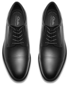 Clarks Men's Steadwell Cap Dress Shoes  Black Leather Size 8