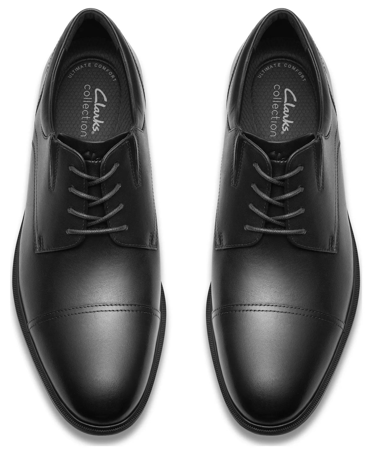 Clarks Men's Steadwell Cap Dress Shoes  Black Leather Size 8