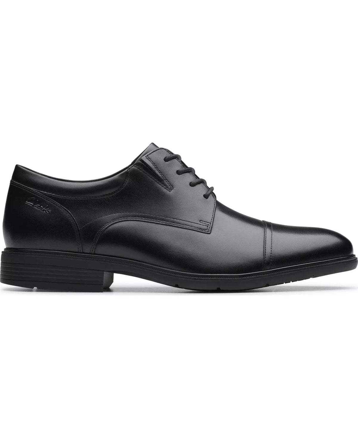 Clarks Men's Steadwell Cap Dress Shoes  Black Leather Size 8